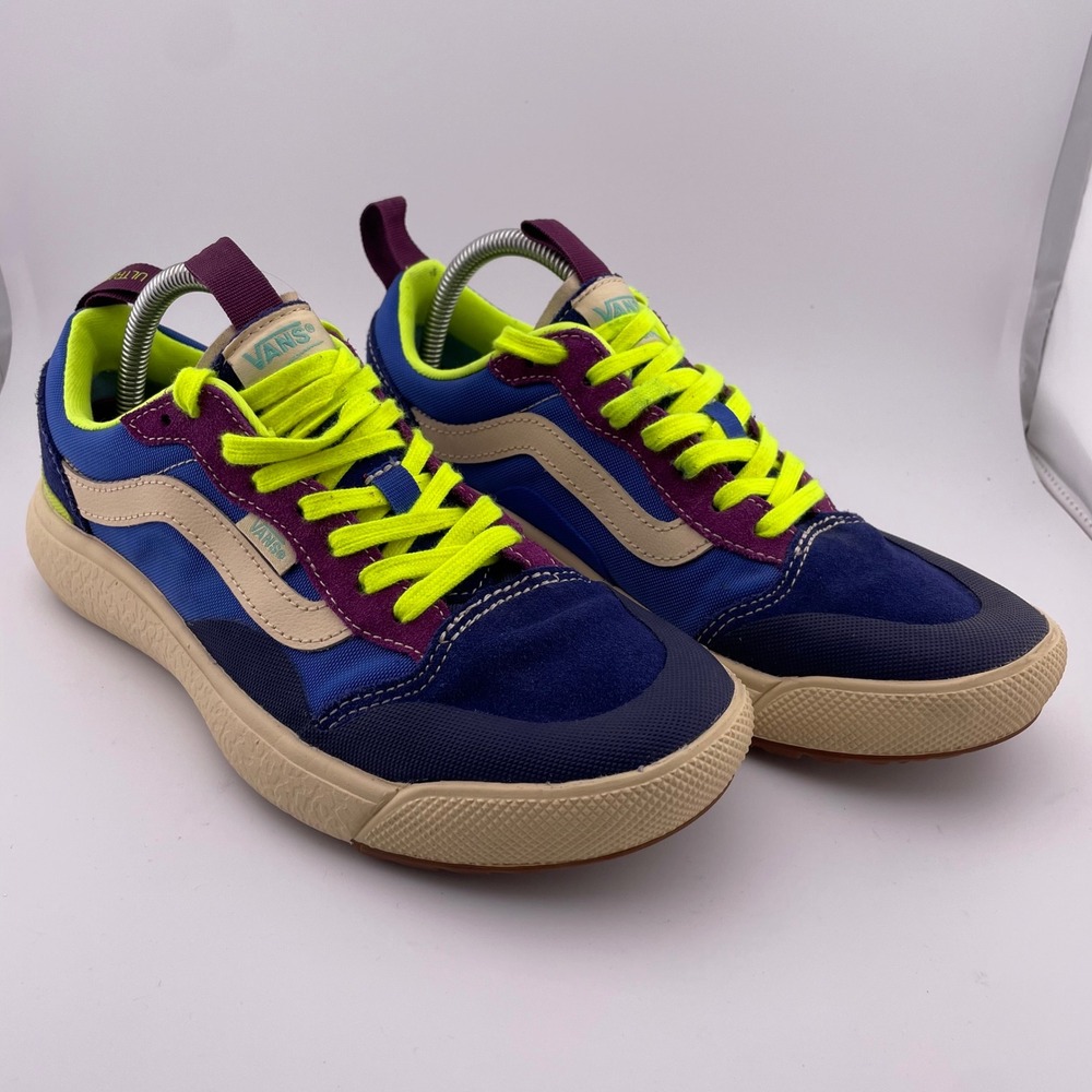Vans Ultrarange Exo SE Shoes‎ Blue Neon Yellow Purple Tan Suede Men 6.5 Women 8
